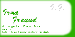 irma freund business card